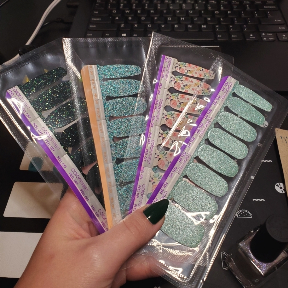 Color Street bundle of 4 nail wraps nail polish strips